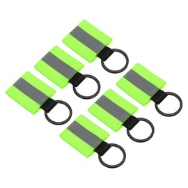 PATIKIL Reflective Keychain Tags, 6 Pack Reflective Zipper Pulls Nylon Keychain High Visibility Reflectors Tags for Backpack Pendant Dog Collar, Fluorescent Green