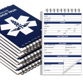 gisgfim 9Pcs EMT First Responders Vital Statistics Notepad EMS Field Notebook EMS Notepad EMT Paramedic Gear 6x3.75Inch Medical Notebook EMS/EMT Gifts for Vital Signs Patient Information 70Sheet/Pad