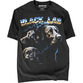 Heavy Metal Tshirt for Black Labrador Retriever Dog Owner Men & Women 80s Glam Rock Band Tees (US, Alpha, 3X-Large, Regular, Regular, Black Labrador)