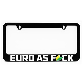 License Plate Frame, Euro As FCK Black Plate Holder, Tag Cover, Car Frame, Auto Accessories, Cool Decoration, USA & Canada License Plate, JDM Style