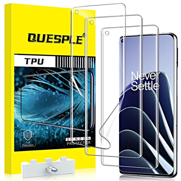 3 Pack QUESPLE TPU Screen Protector for OnePlus 10 Pro/OnePlus