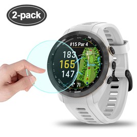 Poyccot 2Pack Compatible for Garmin Approach S70 42mm Screen Protector, Ultra-Thin 9H Hardness Anti-Fingerprint Tempered Glass Screen Protector for Garmin Approach S70 42mm Smartwatch