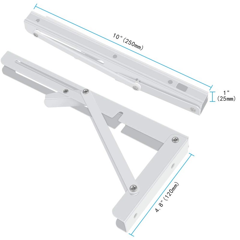 Folding Shelf Brackets 2 Pack,Heavy Duty Triangle Shelf Bracket for