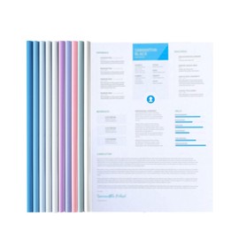 ZEXIJOW Pack of 10 A4 Sheet Binders, Transparent A4 Sheet Binding Spines, 100 Sheet Capacity, Slide Binder for Home, School, Office, Document Organiser