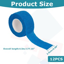 12 Rolle Fingerpflaster,Fingerverband,Pflaster Rolle,Selbsthaftende Bandage,Nagelpflaster,Mehrere Farben,Zum Verbinden von Wunden(2.5cm*4.5m)