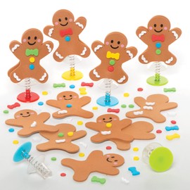 Baker Ross FE934 Gingerbread Jump Up Kits - Pack of 8, Craft Activities for Kids to Assemble, Decorate and Play, Great as a Gift for Creative Children
