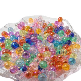 500pcs Acrylic Round Beads AB Colorful Bead 6mm Loose Bubble Spacer Craft Beads for Jewerly Making