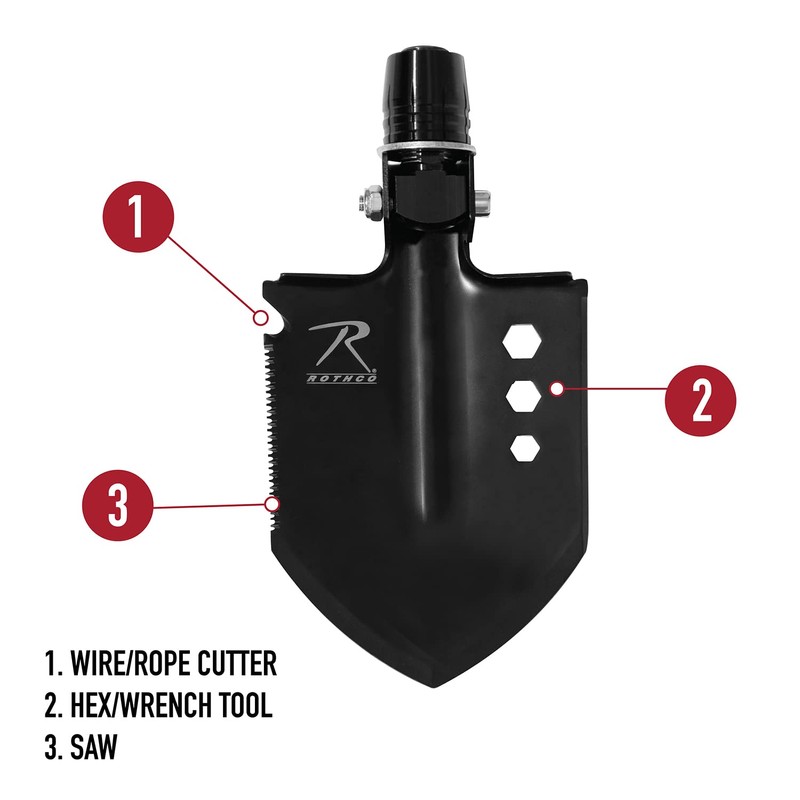Rothco 8-1 Multi-Tool Survival Shovel, Portable Camping Shovel, Tactical Entrenching
