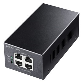 Cudy Inyector Gigabit PoE de 2 canales, 10/100/1000Mbps, 2 entradas Gigabit, 2 salidas PoE, 2 adaptadores PoE de 30 vatios, montaje en pared, cumple con 802.3at / 802.3af, 48V