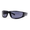 Trendy 90s Sport Look Curved Wrap Fashion Sunglasses All Black