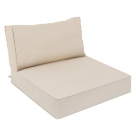 AAAAAcessories Outdoor Deep Seat Cushions for Patio Furniture, Waterproof Replacement Patio Chair Cushions, 23.5 x 25.5 x 5 + 23.5 x 13.5 Inch, Beige