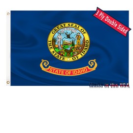 Idaho State Flag 3x5 Outdoor Double Sided 3 Layers Polyester Big State of Florida Flags Sewing 4 Rows of Thread with Durable Canvas Header and Brass Grommets Florida Decor for Boat Yard