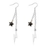 MAOFAED Musician Inspired Gift, Lightning And Black Star Dangle Earring
