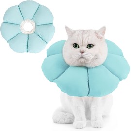 Avont Cat Cone Collar Soft, Adjustable Pet Recovery Collar for Cats Kittens Puppies After Surgery, Elizabethan Neck Cone of Shame Alternative to Prevent Licking Biting Protect Wounds -Blue (L)