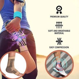 farmer's craft Ankle Brace Support Sleeve & Moisturizing Treatment for Cracked Heel, Adjustable Neoprene Breathable Stabilizer Socks (Medium)