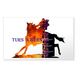 CafePress Turn 'N Burn Rectangle Sticker Rectangle Bumper Sticker Car Decal
