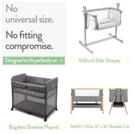 Bedside Bassinet Fitted Sheets for Milliard Bedside Bassinet Side Sleeper – Snuggly Soft 100% Jersey Cotton – 2 Pack