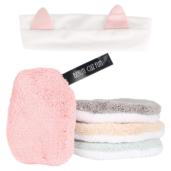 Trendecor Pack of 4 Washable Make-Up Pads, 4 Colour Cotton