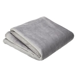Olivia Rocco Flannel Fleece Throw Blanket Super Soft Warm Fluffy for Bed Sofa Couch Chair Lightweight and Cozy Solid Design, 130 x 150 cm Silver