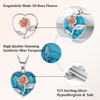 Bestyle Rose Flower Heart Crystal Necklaces, Synthetic Blue Turquoise Necklace