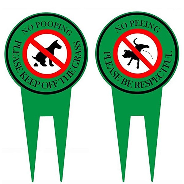 2 Pack Double Sided No Pooping Dog Sign No Peeing