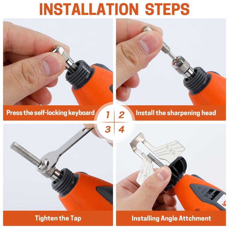 YARDMARIS 7 PCS Electric Chainsaw Sharpener Kit, High-Speed Chain Saw