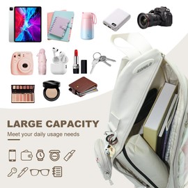Geerlaqaly Ita Bag Kawaii Pin Display Chest Pack Single Shoulder Bag unisex, nylon,sports travel, anime exhibition, with coin purse, card bag, pin pendant,white