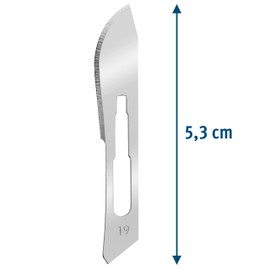 Shehadeh - Pack of 100 Sterile Scalpel Blades Figure 19 for Scalpel Holder No. 4 - Extremely Sharp