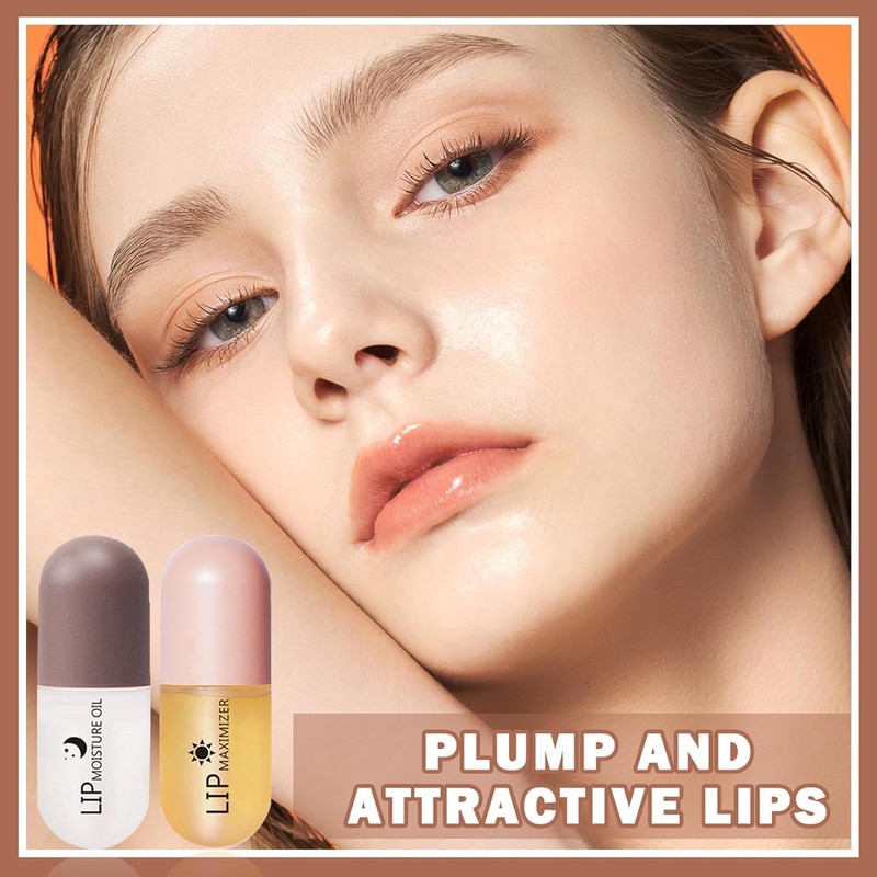 Lip Plumper, 2PCS De Suero Natural Para El Cuidado Brillo