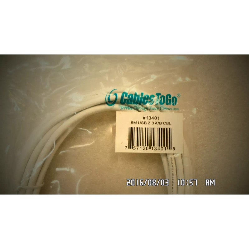 CablesToGo 13401 5M 2.0 A/B 15ft New USB Cable