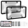 Transparent License Plate Cover and Frames, 2Pack Grey Clear Front