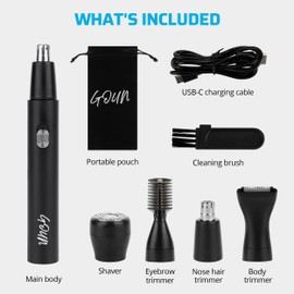 GOUN 4-in-1 Nose Hair Trimmer for Men - 2025 Professional Painless USB Rechargeable, IPX6 Waterproof, Easy to Use