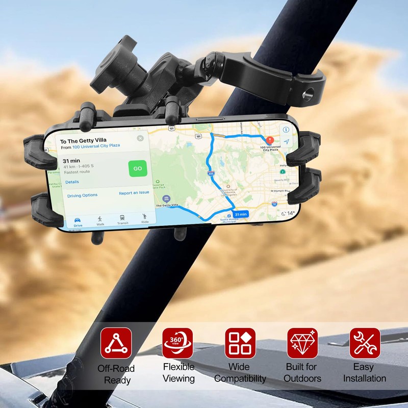 Esploratori UTV Phone Mount, Heavy Duty Aluminum Alloy SXS Cell