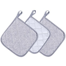 JYNXOR Set of 3 Pot Holders, Cotton, Heat Resistant Pot Holders, Non-Slip Pot Coasters, Set of Heat Resistant Pot Holders, Made of Cotton, Protective Cloth for Cooking, Baking, Kitchen Accessories
