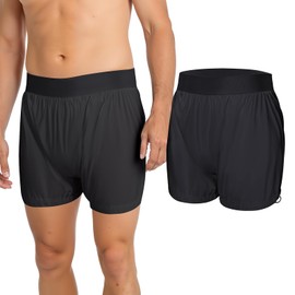 Carer Adult Diaper Cover Noiseless Waterproof Incontinence Underwear with Adjustable Leg Buckles Adult Leakproof Underwear for Incontinence Reusable Protective Briefs for Men Women(Black,X-Large)