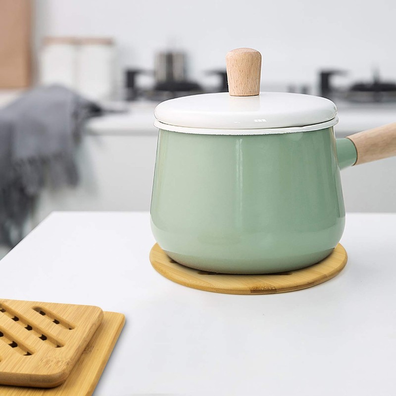 Alfto Hot Pads Trivet,Table Solid Bamboo Wood Trivets for Hot