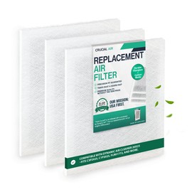 Think Crucial Replacement Filter Pads for 20x25 Dynamic Air Cleaners – Fits C3P2025, FLR01774, 85N54 – Carbon & Electrostatic Media – Pre-Cut for Reusable Frame – 3 Pack (No Frame Included)
