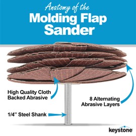 Peachtree Woodworking Supply 4" Star Molding Flap Sander 1/4" Shank 120 Grit