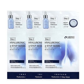 이노페이스 히알루로닉 3스텝 마스크팩 10장 /앰플+마스크팩+나이트크림 InnoFace Hyaluronic 3-Step Mask Pack 10 Sheets / Ampoule + Mask Pack + Night Cream