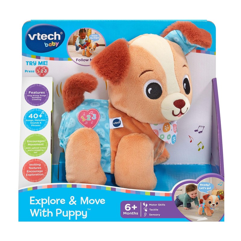 VTech Baby Explore and Move with Walking Puppy Plush Toy