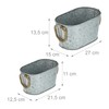 Relaxdays 2X Zink Planters in 2 Sizes, Silver, 13.5x27x15cm