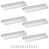 Cjueiom 6 Pack Concealed Kitchen Cupboard Handles 128mm Hole Center