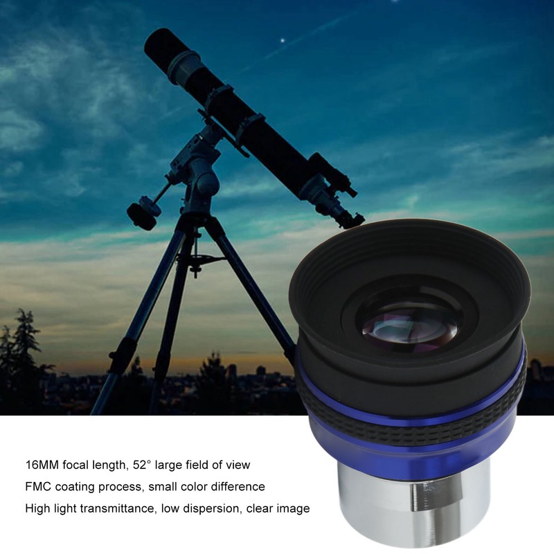 Telescope Eyepiece 1.25in 16mm FMC Coating 52 Degree Large Field