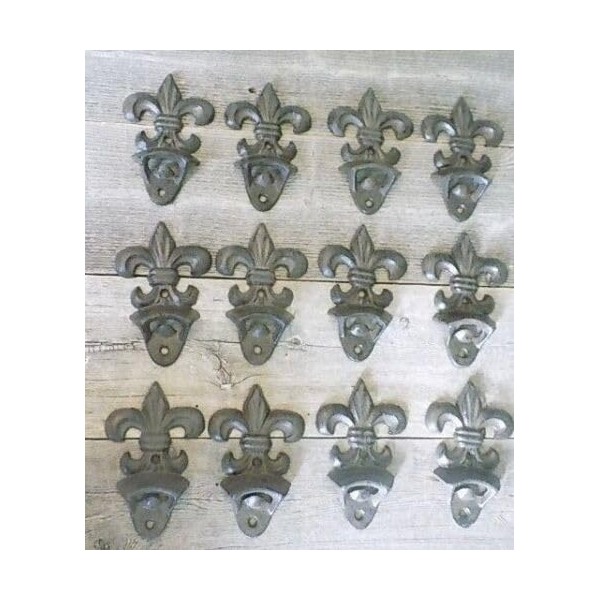 Vintage 12 Cast Iron FLEUR DE LIS Bottle Openers Fluer