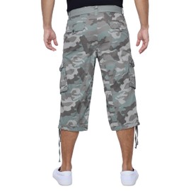 X RAY Men's Belted Long Cargo Shorts for Men, Below Knee Length Mens Cargo Shorts, 3/4 Pants (Big and Tall Shorts for Men) SAGE CAMO 40