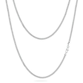 KRKC Men's Necklace, 14K Gold Plated / Silver Stainless Steel Cuban Link Chain Curb Chain 3/4/5/6 mm, Nickel-Free Thin Chain Link Chain for Men, Length 45-61 cm, Stainless Steel