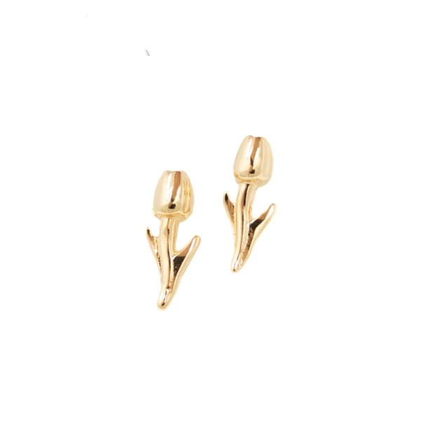 FALÚ JOYERIA - Aretes de Tulipan en Chapa de Oro
