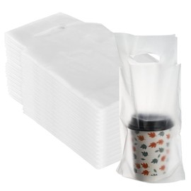 Beverage Bag Milk Tea Packaging Bag Disposable Cola Coffee Single Cup Bag Storage Bag Takeaway Drinks Beverage Portable Plastic Bags Easy to Carry Perfect for Milk Tea Coffee Shop (Single Cup Milk Tea