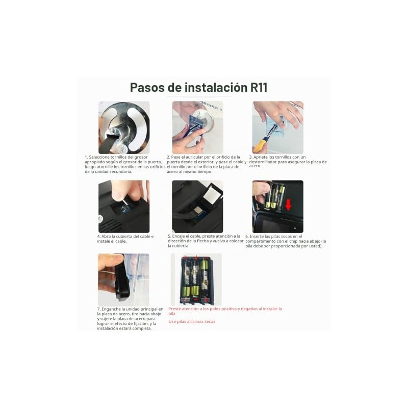 Timbre Visor de Puerta de 2.4 Pulgadas, Visor de Mirilla,