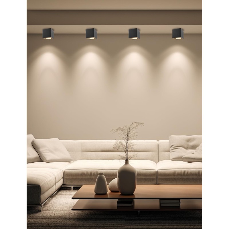 YindaLux Surface-Mounted Spotlight Black - Ceiling Spotlights LED 30° Swivelling